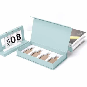 Custom Logo Matte Black Magnetic Flip-Top Rigid Cardboard Gift Box with EVA Insert for Skin Care Serum