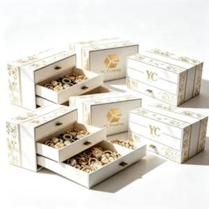 Custom Logo Multi-layer Drawer Rigid White Cardboard Gift Box for Jewelry and Cosmetics