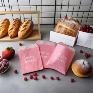 Custom Logo Paper Bags for Takeaway Food Hamburgers and Sandwiches