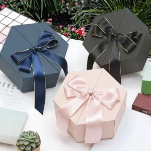 Custom Logo Paper Flip Top Rigid Wedding Gift Box