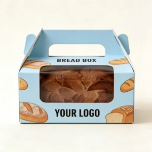 Custom Logo Paper Food Box with Window for Cookies, Sandwiches, Bread, and Bakery Takeout