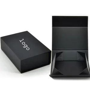 Custom Logo Paperboard Electronic Packaging Box, Magnetic Black Gift Box