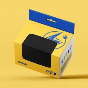 Custom Logo Print Folding Cardstock Product Box for Charger Earphone Electronics Recyclable Packaging Boxes With Clear Window