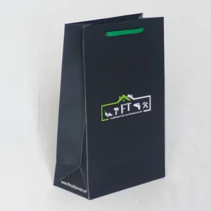 Custom Logo Printed Black Premium Luxury Small Paper Tote Bag Clothing Shopping Bag with Ribbon Accessory Your Own Logo
