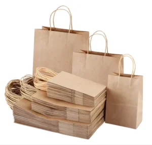 Custom Logo Printed Brown Kraft Paper Bag With Handles For Fast Food, Grocery, Retail, And Takeaway