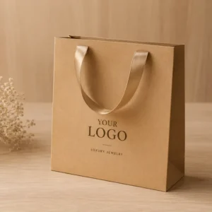 Custom Logo Printed Brown Kraft Paper Shopping Bags with Handles