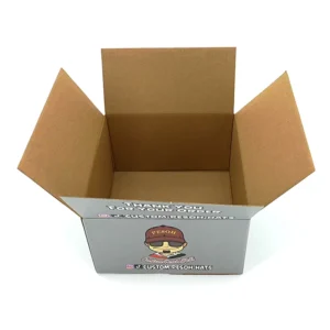 Custom Logo Printed Corrugated Shipping Box Brown Kraft Interior Moving Carton Box for Hat Apparel E-Commerce