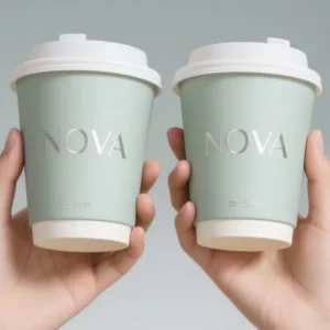 Custom Logo Printed Double-Wall Disposable Paper Coffee and Tea Cups With Lids For Hot and Cold Drinks