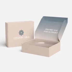 Custom Logo Printed Embossed Matte Laminated Ear Lock Corrugated Cardboard Recyclable Paper Packaging Mailer Postal Shipping Box