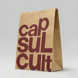 Custom Logo Printed Flat-Bottom SOS Kraft Paper Bag Without Handle for Bakery and Food Takeaway