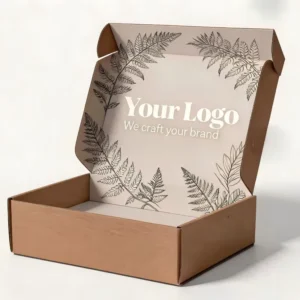Custom Logo Printed Flat Pack Paper Packaging Box Corrugated Carton Cardboard Die Cut Folding Kraft Mailer Shipping Mailing Box