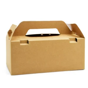 Custom Logo Printed Kraft Carton Bread and Pastry Food Packaging Box with Handle