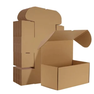Custom Logo Printed Kraft Paper Foldable Cardboard Corrugated Mailer Shipping Boxes