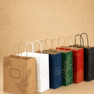 Custom Logo Printed Milk Tea Takeaway Paper Carrier Bags Multi Size Luxury Disposable Takeout Packaging Gift Tote Bags