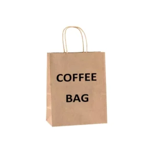 Custom Logo Printed Recyclable Fast Food Paper Bags Handles Kraft Material for Coffee Takeaway Pet Food Packaging