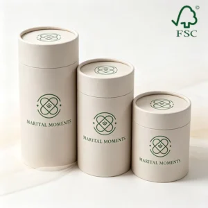 Custom Logo Printed Recyclable Kraft Paper Cylinder Canister for Underwear, Towel, and Gift Packaging