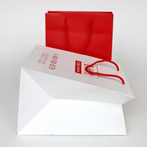 Custom Logo Printed Square Bottom Paper Shopping Bag