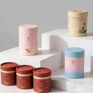 Custom Logo Printing Luxury Recyclable Cardboard Canister Paper Tube for Sea Salt, Spices, Honey, Tea, and Nuts