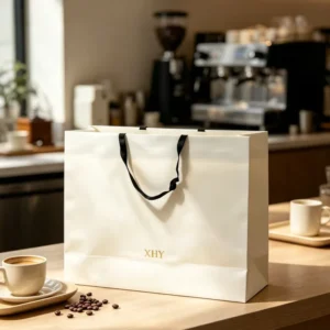 Custom Logo Recyclable Cotton Gift Bags with Natural Cotton Rope Handles for Clothing