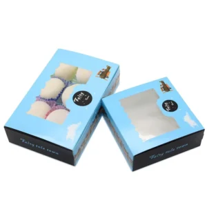 Custom Logo Recyclable Food-Grade Paperboard Dessert Box for Pastry, Cake, and Mooncake