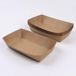 Custom Logo Recycled PET Paper Meal Tray Eco-Friendly Food Tray with Offset Embossing