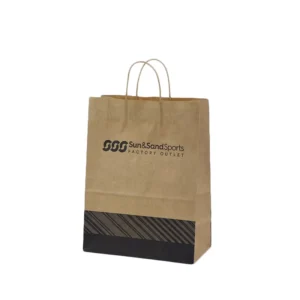 Custom Logo Recycled Takeaway Shopping Carrier Kraft Paper Bag With Twisted Handle