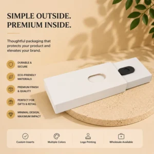 Custom Logo Rigid Consumer Electronics Packaging Box with Four-Color Glossy Lamination, Push-Button Drawer Design and Sponge
