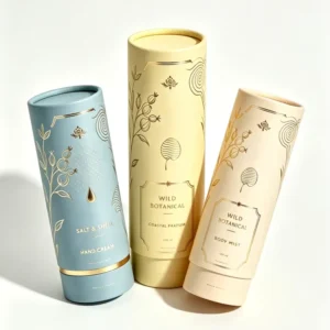 Custom Logo Round Paper Canister Tube for Tea, Candle, and Cosmetic Products