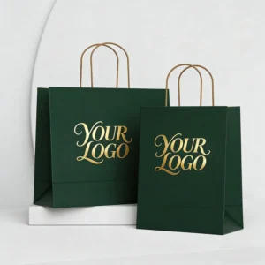Custom Logo Shopping Gift Bags for Restaurant Takeaway and Fast Food Packaging, Kraft Paper, Cotton Rope Handles