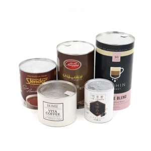 Custom Logo Size Cookie Candy Nuts Paper Packaging Cylinder Paper Tube With Aluminum Easy Peel Off End for Packing Food