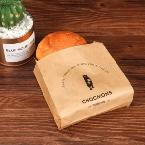 Custom Logo Size Restaurant Takeaway White Brown Kraft Paper Packaging Bags Flexiloop Handle for Pizza Fried Chicken Oil Proof