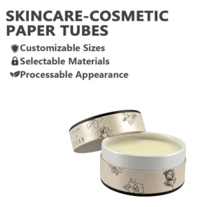 Custom Logo Skincare Paper Tube Jar Pearlized Finish Round Cardboard Canister for Balm and Face Cream Packaging