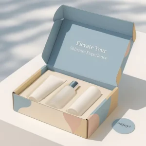 Custom Logo Skincare Set Corrugated Paper Cosmetic Perfume Mailing Box with Paper Insert