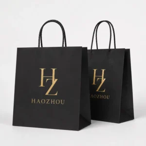 Custom Logo Sustainable Materials Recyclable Eco-Friendly Kraft Paper Shopping Bag with Handle for Small Business