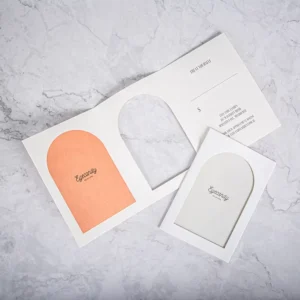 Custom Logo Three Fold Eco Friendly Special Paper Gift Envelope Packaging Thank You Card Holder with Window