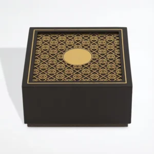 Custom Logo Two-Piece Rigid Paper Gift Box with Gold Foil Stamping for Jewelry and Watches