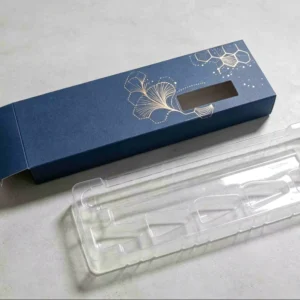 Custom Logo Two Side Printed Long Hollow Window Paper Box With Inner Tray