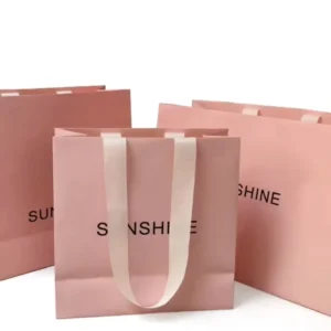 Custom Logo White Paper Gift Bag with Handle