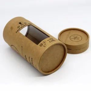 Custom Loose leaf Tea Paper Tube Packaging Round Tea Paper Tube with Clear Cut Out