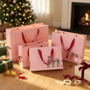 Custom Luxury Biodegradable Durable Kraft Paper Bags with Paper Handles Premium Gift Packaging for Retail