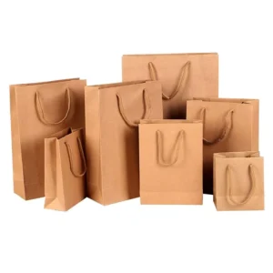 Custom Luxury Craft Gift Brown Packaging Bolsa De Papel Printed Shopping Bag Kraft Paper Bags With Your Own Logo