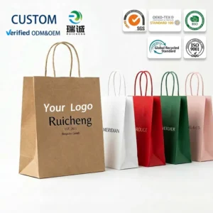 Custom Luxury Craft Gift Brown White Packaging Bolsa De Papel Printed Shopping Bag Kraft Paper Bags with Your Own Logo