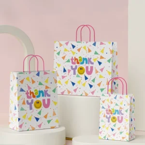 Custom Luxury Craft Gift Brown White Packaging Bolsa De Papel Printed Shopping Bag Kraft Paper Bags with Your Own logo