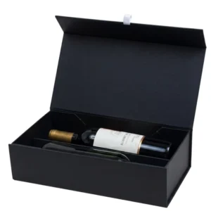 Custom Luxury Handmade Cardboard Rigid Gift Packing Box Large Folding Wine Bottle Gift Packaging With Magnetic Closure