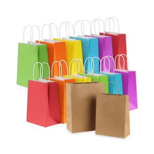 Custom Luxury Kraft Paper Bags Brown White Printed Shopping Bag Recycled Material Promotion Drawstring Your Own Logo