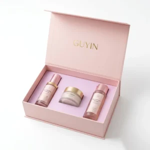 Custom Luxury Pink Solid Color Coated Paper Rigid Boxes with Magnetic Closure Portable Design Embossing Logo Box Packaging