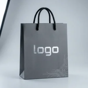 Custom Luxury Recyclable Kraft Paper Shopping Bag Ribbon For Clothing Shoes Socks Fur Packaging Flexo Printed Custom Logo Gift