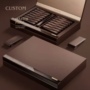Custom Luxury Recyclable Magnetic Paper Gift Box with Divider, Rigid Folding Cardboard Packaging for Chocolate, Candy and Dessert