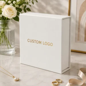 Custom Magnetic Book Style Gift Box Rigid Paper with Foam Insert, Matte Lamination, and Embossed Logo