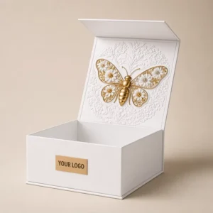 Custom Magnetic Closure Matte Rigid Cardboard Presentation Gift Box Silver Foil Logo Assembled